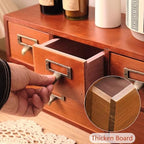 Wooden Desk Drawer Organizer, Classic Vintage Desk Organizer for Tabletop, Wood Storage Box, Desktop Organizing Cabinet with Drawers for Office Study Table(3-Drawer, Brown) - Image 3