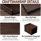 Solid Wood Letter Tray, 6-Tier Pull-Out Paper File & Desk Organizer, Walnut - Image 6