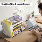 YINGHUA 5-Tier Mesh Desk Organizer and File Holder, Letter Tray - Purple - Image 7