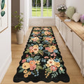 DUKINO 3x8 Kitchen Runner Rug, Soft Floral Washable Rug for Hallway, Black by DUKINO