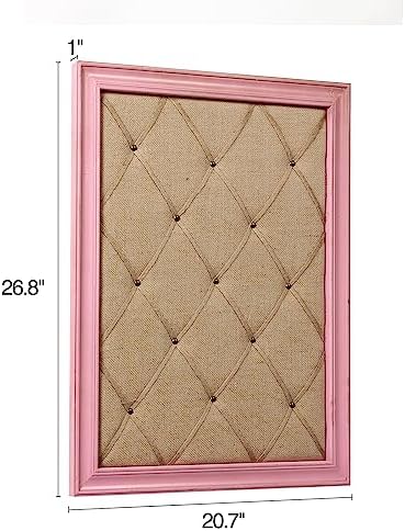 SOFE Pink Bulletin Board Fabric Pin Board, 21"×27" Vision Board, Wood Frame - Image 2