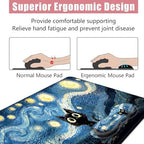 Large Keyboard Mouse Pad Set, Extended Mouse Pad+Keyboard Wrist Rest Support, Memory Foam Ergonomic Easy Typing, 4Pcs (31.5×11.8 in) Desk Pad Set for Office Home,Starry Night Cat - Image 5