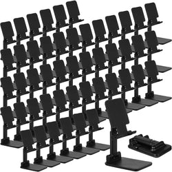 Wonderjune 48 Pcs Cell Phone Stand for Desk Phone Holder Stand Foldable Angle Height Adjustable Portable Holder Tablet for Office Travel Photography (Black) by Wonderjune