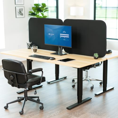 VIVO Black Clamp-On 72 x 24 in Stretched Fabric Privacy Panel, PP-2-S072G - Image 2