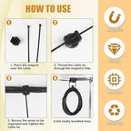 22CM 24 PCS Magnetic Zip Tie Mount Set with 100Pcs Cable Ties 8LBS Strong - Image 6