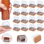 Ezprotekt 24 Pcs Rectangle Clear Silicone Chair Leg Floor Protectors Caps, Rectangle Felt Furniture Pads Covers Cups for Chair Table - Anti- Scratches and No Noise (Fit L :1.3-1.7", W: 0.6-0.9") by VisittheEzprotekt