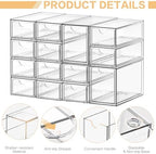 Desk Organizer with 14 Drawers, Clear, Stackable - Image 5