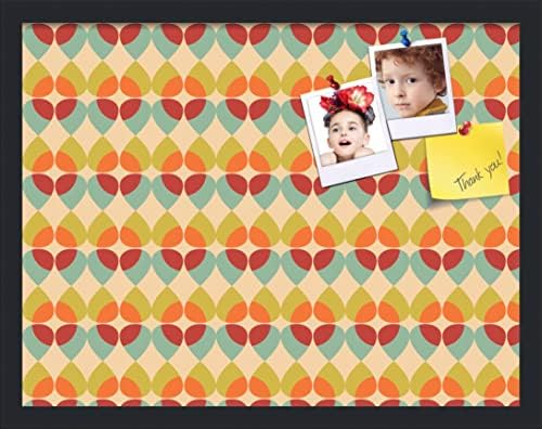 PinPix 22x17 inch Cork Bulletin Board. This Decorative Framed Pin Board Comes with Abstract Pattern in Color Design and Satin Black. Ideal for Home, Office Decor or School (PinPix-564) by PinPixBulletinBoards
