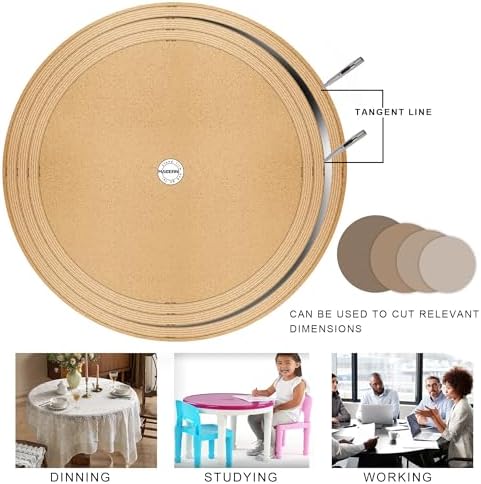 MAIDERN 30 Inch Round Cork & Leather Placemats, Cuttable Size (24-30 Inch), Trimmable Dining Table Mat, Heat Resistant/Non-Slip Table Cover for Kitchen, Office, or Restauran (Black) - Image 6