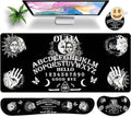 Large Gaming Mouse Pad Set 35.4 x 15.7 with Keyboard Wrist Rest, Wrist Support, and Coaster Memory Foam Smooth Desk Pad Mousepad for Home Office School - Ouija Board by Unknown