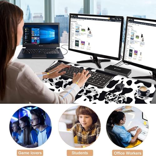 Keyboard Wrist Rest and Mouse Pad with Wrist Support Set Ergonomic Coaster,Memory Foam,Easy Typing Pain Relief,Large XL Desk Mat 31.5"x 11.8",Cute Cow Print - Image 7