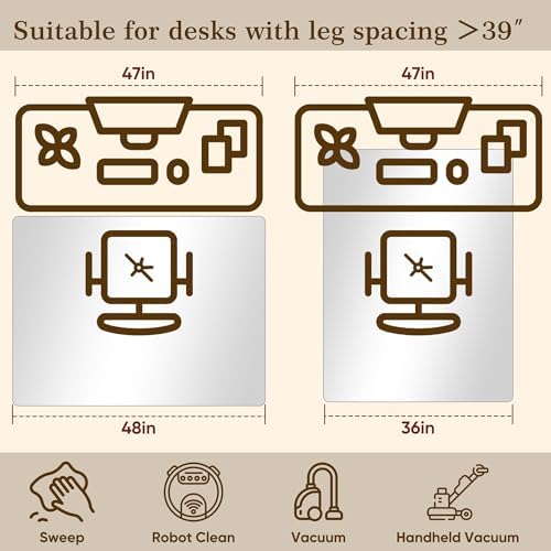 36"x48" Tempered Glass Office Chair Mat for Carpet & Hardwood Floor - Image 3