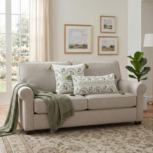 ISAENNE Designer Linen Throw Pillow Cover,Set of 2,28"x12"-Mosella D - Image 5