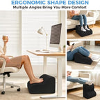 26D Foot Rest for Under Desk at Work, Ergonomic Memory Foam, Black - Image 7