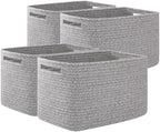 OIAHOMY 4 Pack Storage Baskets for Organizing 15L Cube Storage Bins Grey by MasterofSpaceOptimization