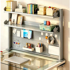 Desk Hutch Shelf with Pegboard for Dorm Office,Desktop Storage Organizer - Image 2
