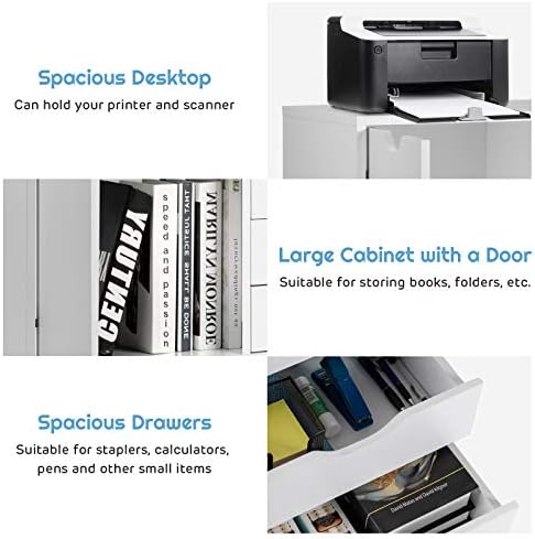 GIANTEX File Cabinet, Mobile Lateral Filing Cabinet with 5 Drawers &1 Door, Wheels, Rolling Storage Organizer for Home Office, Study Room (31”x 15.5” x 25.5”, White) - Image 5