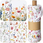 60 Pack Reusable Kitchen Cloths Cotton Towel, Wildflowers by Noveread