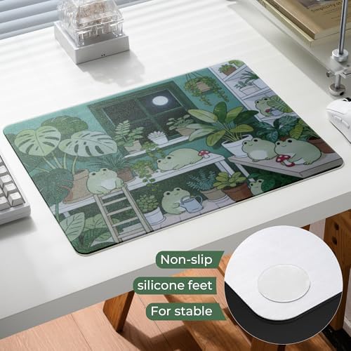 XVX Glass Mousepad Gaming, Cute Frog Hard Mouse Pads for Esports, Large Mouse Mat 410mm*310mm, Tempered Glass Mouse Pad Smooth Micro-Etched Surface with Improved Precision and Speed - Image 5