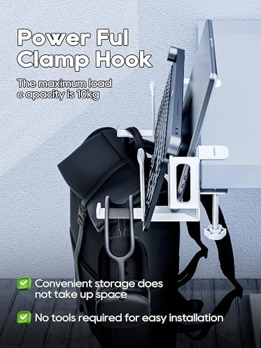 NODOCA 2-Slot Laptop Storage for Desk, Vertical Laptop Stand for Desk, MacBook Vertical Stand, with Headphone Holder, Desk Side Storage for MacBook/Surface/Samsung/HP/Dell[L, White] - Image 3