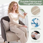 HIGOGOGO Lumbar Support Pillow for Recliner Chair, Bow Knot Shaped Back Support Cushion, Striped Corduroy Soft Decorative Lumbar Pillow for Office Chair, Sofa, Car, Bed, Living Room - Beige - Image 4