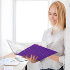Standard View 3 Ring Binder, Purple Orange Polka Dot Durable Flexible Portable Waterproof Hardcover 1.5 Inch D Rings 500-Sheet Capacity Organizer 1PC - Image 4