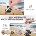 Mouse Pad,Large Desk Mat Set, 4in1 XL Mousepad + Keyboard Wrist Rest+Mouse Wrist Rest+Coaster with Ergonomic Desk Pad for Home Office Table Computer Cover -Beautiful Sea Turtle Beach - Image 3