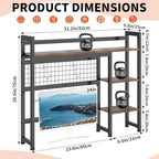 IBVIVIC Desktop Shelf, 32.3'' Desktop Organizer Shelf for Computer Monitor, 4 Tier Hutch Storage Rack for Home Office Dorm, Rustic Brown - Image 3