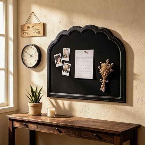 SOFE Framed Bulletin Board Black, 18 × 24 Inches Push Pin Boards for Walls by SOFE