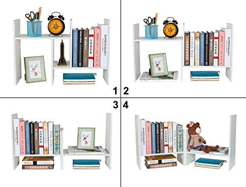 PAG-Mass Desktop Bookshelf Freestanding Wooden Countertop Bookcase Accessories Organizer Display Rack Dorm Desk Storage Shelf - Image 4