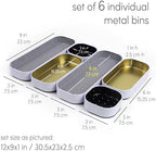 Three by Three Seattle Metal Drawer Organizer Tray Set, 6-Pc, 1" (Gold) - Image 4