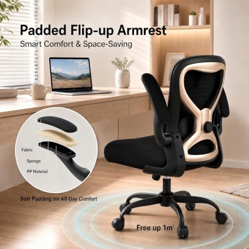 Ergonomic Home Office Chair, 4-Way Lumbar, Thick Cushion, 330LBS - Image 4