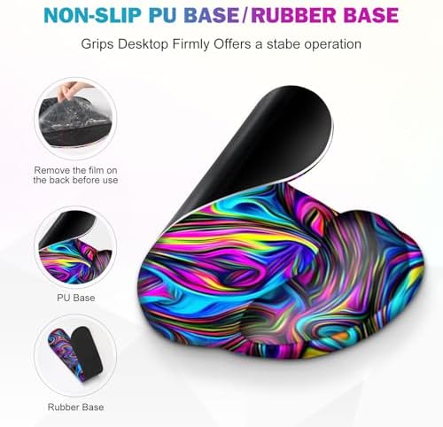 Gaming Mouse Pad, Large Desk Mat, Cute Desk Pad Protector, 4in1 XXL Mousepad + Keyboard Wrist Rest+Mouse Wrist Rest+Coaster Set with Ergonomic Desk Pad for Home Office Computer, Dazzling Bright Color - Image 7