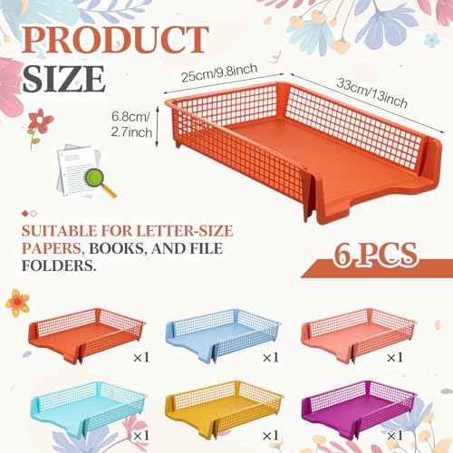 Geetery Turn in Trays Classroom, Wildflower Color, Set of 6 - Image 2