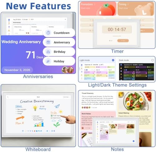 21.5" Digital Wall Calendar with Chore Chart & Planner - Image 3