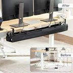 VIVO Black Clamp-on 47 in Fabric Cable Management Tray, DESK-AC47F-C - Image 2