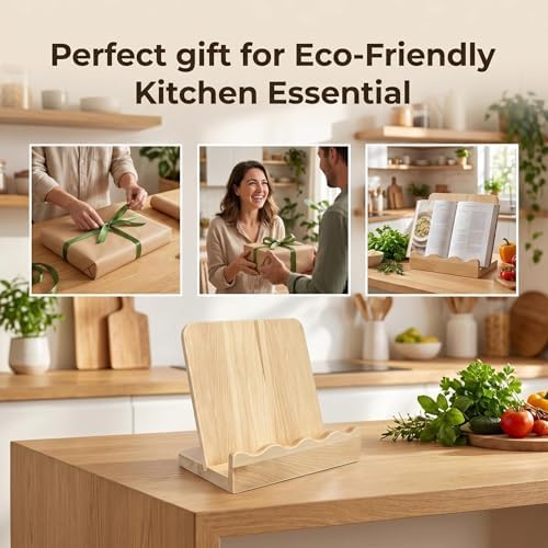 Small Wooden Cookbook Stand Keeps the Recipes Open and Frees Your Hands - Image 7
