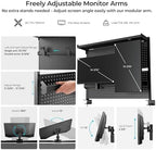 EUREKA ERGONOMIC Desk Pegboard Dual Monitor Stand 43x34 Black - Image 5