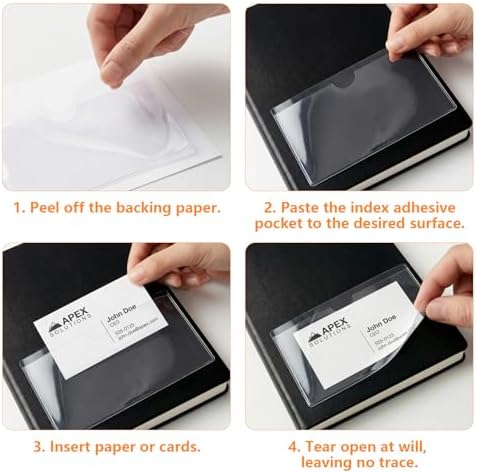TOTiyea Clear Adhesive Pockets 200 Pack 3"×5",Strong Adhesive Backing - Image 5