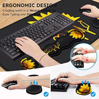 Ergonomic Mouse Pad Set, Desk Mat(31.5×11.8 in) + Keyboard Wrist Rest Support + Mouse Wrist Rest + Coasters for Office,Home,Computer,Laptop -Sunflower Nurse Pattern Black Gaming Large Mousepads - Image 5