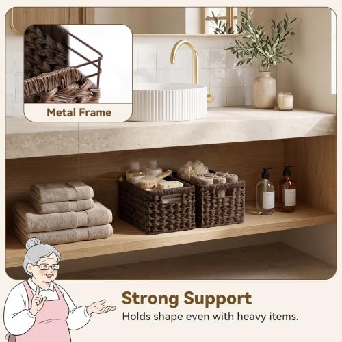 GRANNY SAYS Wicker Storage Baskets for Shelves, Brown Wicker Baskets, 2Pack - Image 2