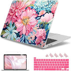 May Chen for MacBook Pro 16 inch A2141 2020 2019 Release, Screen Protector & Keyboard Cover Plastic Soft-Touch Case for MacBook Pro 16-inch with Touch Bar & Touch ID - Flowers Painting by MayChen