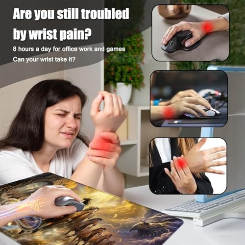 Desk Mat, Mouse Pad with Wrist Rest, 4-in-1 Large Mouse Pads for Desk, Ergonomic Mouse Pad and Keyboard Wrist Rest Gaming Keyboard Mat for Office,Running Horse - Image 4
