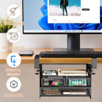 Under Desk Drawer Storage Organizer 3-Tier No Drill Office Black - Image 2
