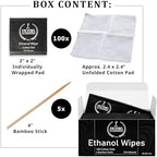 Victory Glassworks™ Ethanol Wipes, 75% Ethanol, 60mm x 60mm Cotton Cleaning Cloths, 100 Pack (400) - Image 2