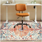 Office Chair Mat for Hardwood Floor, 48"x60" Anti-Slip Desk Chair Mat for Hard Floors, Under Desk Computer Rug for Rolling Chair, Easy Glide Floor Protector Mat for Home Office(Blue Orange) by YSYTLCL