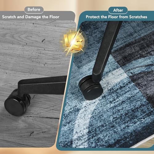 Office Chair Mat for Hardwood Floor&Tile Floor,48"X 60"-Geo Blue Gray - Image 4