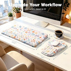 Ospelelf Keyboard Wrist Rest and Mouse Pad Set, Ergonomic Memory Foam Wrist Support, Aesthetic Desk Accessories for Office, Home & Gaming, Relief for Carpal Tunnel & Wrist Pain,Floral Cat - Image 7