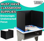 22-Pack Desk Dividers for Students - Durable & Waterproof Plastic Study Carrel Divider, Classroom Folders Teacher Supplies, Easy-to-Clean Plastic Privacy Shield Folder Boards for Student Desks, Black - Image 5