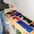 Three by Three Seattle Felt·Like·It! Felt Bins for Office, Crafts, Classroom, Living Room, Bedroom (Cream/Red/Navy, 10) - Image 6